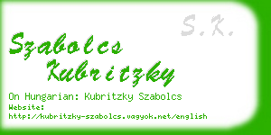 szabolcs kubritzky business card